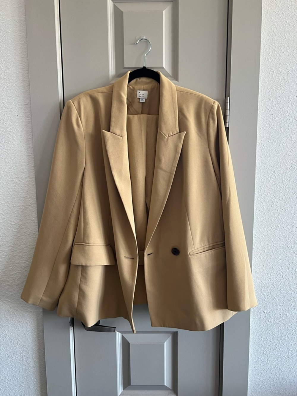 a new day Tan Double-Button Blazer and Pants